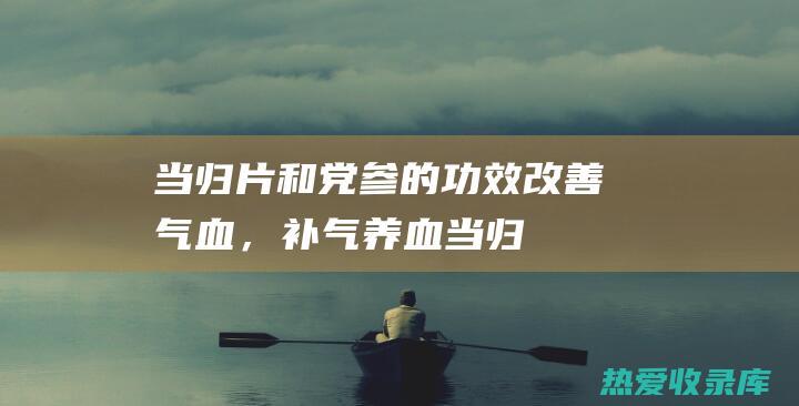 当归片和党参的功效：改善气血，补气养血 (当归片和党参片的区别图片)