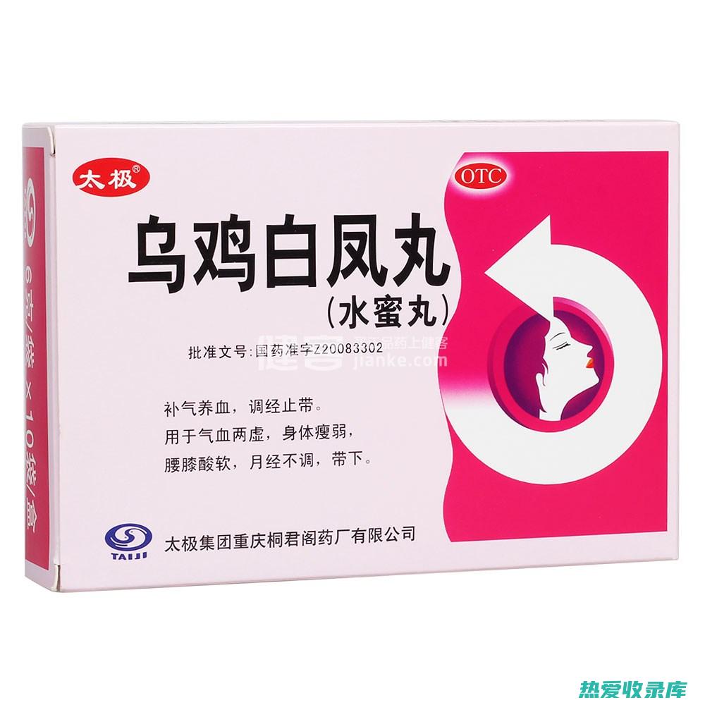 乌鸡白凤丸：滋补养血，补气益肾。用于治疗月经不调、贫血等妇科疾病。(乌鸡白凤丸的功效与作用)